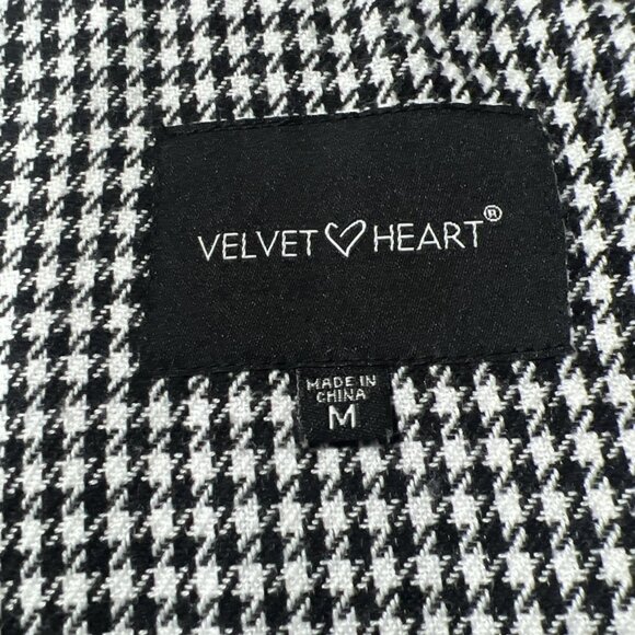 Velvet Heart Flannel Jacket Women’s Medium White Black Plaid Academia Heavy - Picture 9 of 14